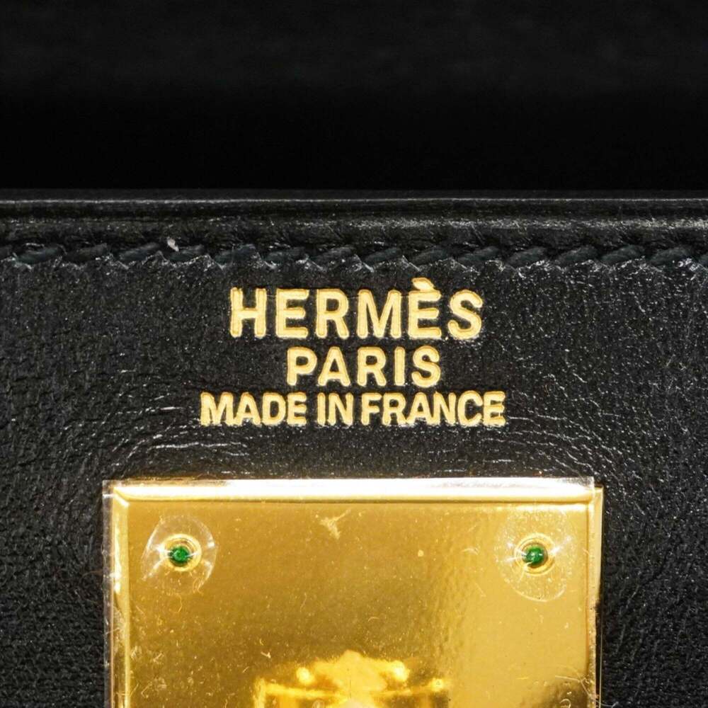 Hermes Kelly 32 Handbag, Box Calf Leather, Black, □J Stamp, Women's, P2683149 - Picture 5 of 11
